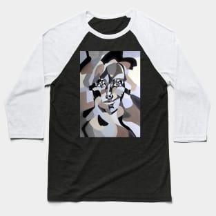 Androgyn Abstract in Modern Geometric Cubism Baseball T-Shirt